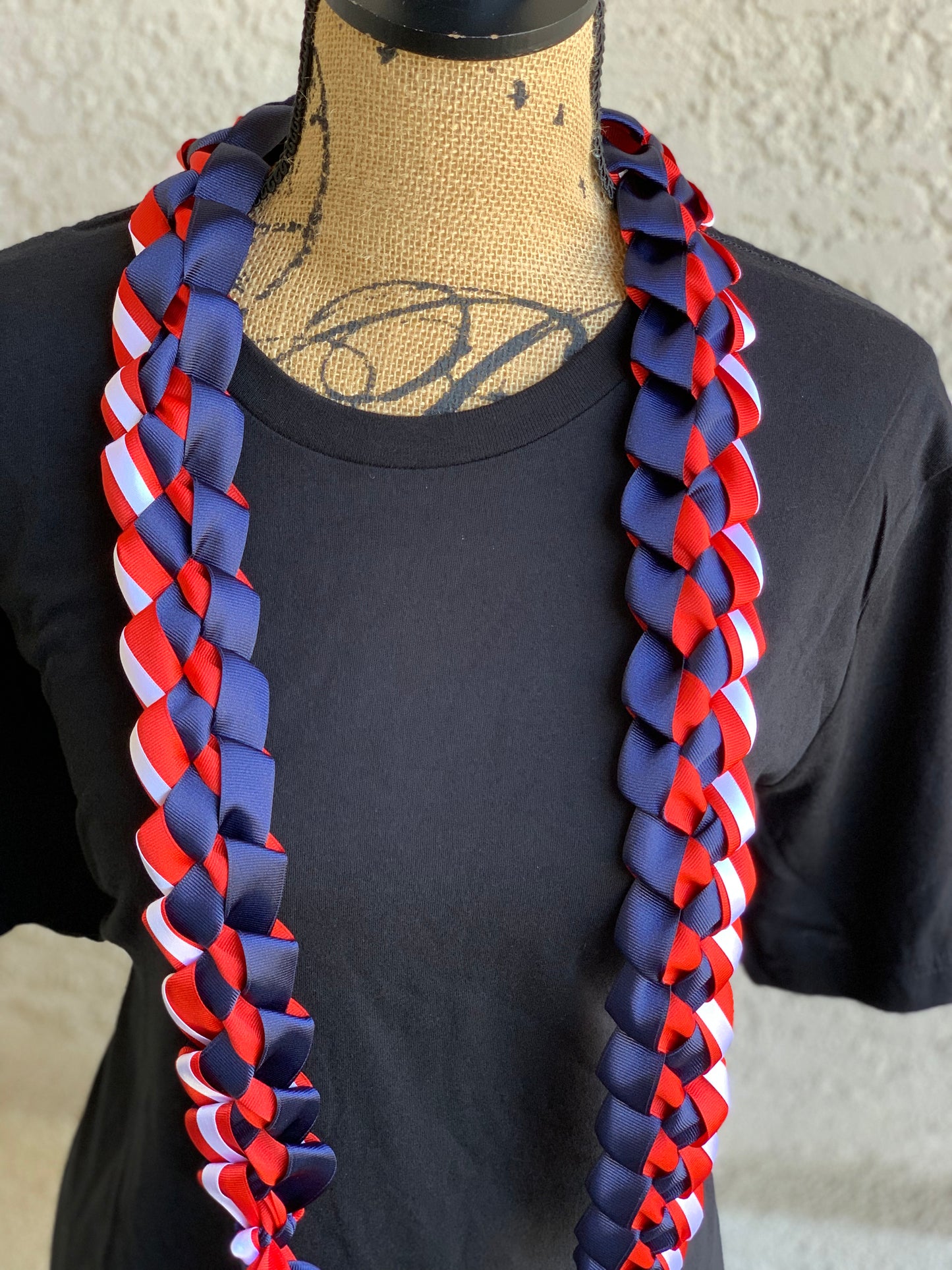 Braided Ribbon Graduation Lei's with School Colors